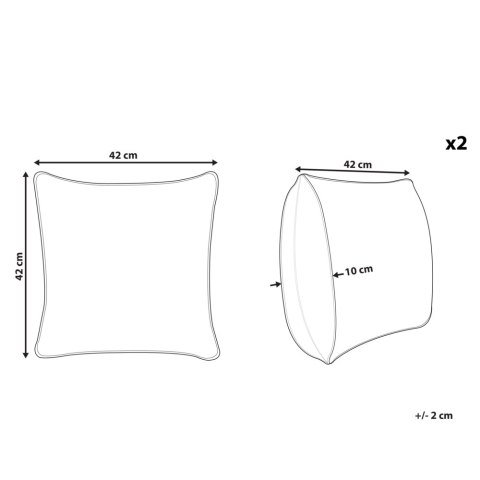 Zestaw 2 poduszek Poliester Jasnobeżowy HAKONE
