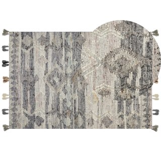 Dywan wełniany kilim 160 x 230 cm szary ARATASHEN