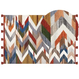 Dywan wełniany kilim 160 x 230 cm wielokolorowy KANAKERAVAN Lumarko!