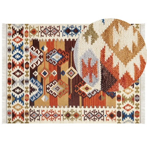 Dywan wełniany kilim 160 x 230 cm wielokolorowy VOSKETAP Lumarko!