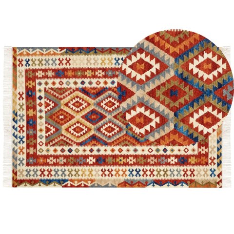 Dywan wełniany kilim 200 x 300 cm wielokolorowy OSHAKAN Lumarko!