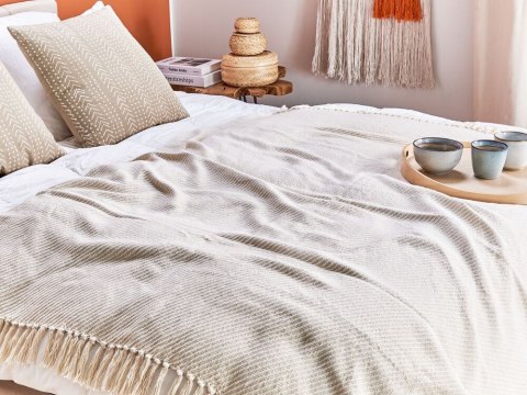 Koc bawełniany 125 x 150 cm beżowy YARSA