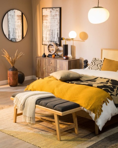 Koc bawełniany 125 x 150 cm beżowy YARSA