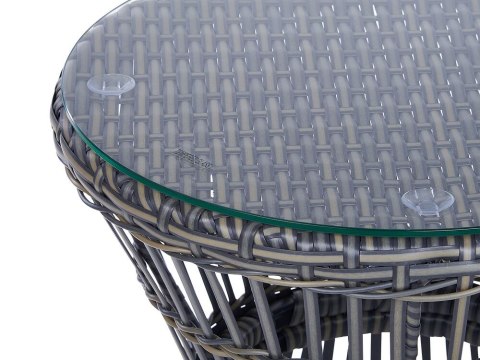 Zestaw mebli balkonowych z poduszką Polyrattan Beżowoszary MESYNA