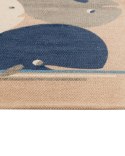 Dywan dziecięcy bawełniany motyw wielorybów 80 x 150 cm beżowy SEAI Lumarko!