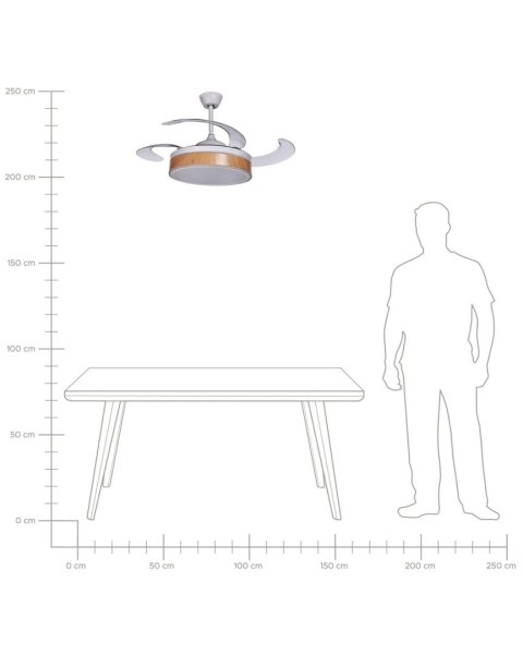 Wentylator sufitowy biały z jasnym drewnem FREMONT