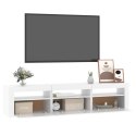 Szafka pod TV z oświetleniem LED, biała, 180x35x40 cm Lumarko!