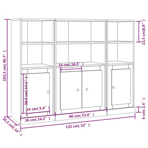 Wysokie szafki, 3 szt, szary dąb sonoma materiał drewnopochodny Lumarko!