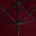Podwójny parasol na stalowym słupku, bordowy, 600x300 cm Lumarko!