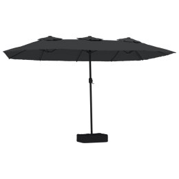 Podwójny parasol ogrodowy, czarny, 449x245 cm Lumarko!