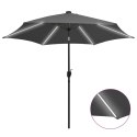 Parasol ogrodowy z LED i aluminiowym słupkiem, 300 cm, antracyt Lumarko!