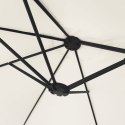 Podwójny parasol ogrodowy z LED, piaskowa biel, 449x245 cm Lumarko!