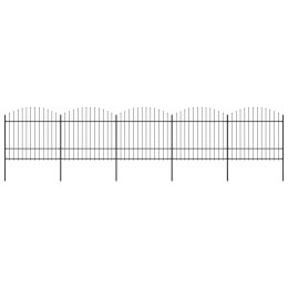 Panele ogrodzeniowe z grotami, stal, (1,5-1,75) x 8,5 m, czarne Lumarko!