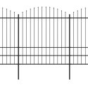 Panele ogrodzeniowe z grotami, stal, (1,75-2) x 17 m, czarne Lumarko!
