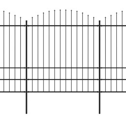 Panele ogrodzeniowe z grotami, stal, (1,75-2) x 17 m, czarne Lumarko!