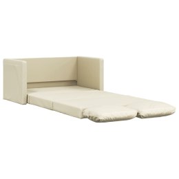 Sofa podłogowa 2-w-1, kremowa, 112x174x55 cm, sztuczna skóra Lumarko!