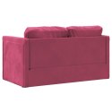 Sofa podłogowa 2-w-1, winna czerwień, 122x204x55 cm, aksamit Lumarko!