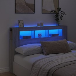 Wezgłowie łóżka z LED, szary dąb sonoma, 160x18,5x103,5 cm Lumarko!