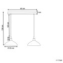 Lampa wisząca 2-punktowa drewno mango czarna CHEYYAR Lumarko!