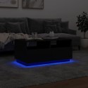 Stolik kawowy z podświetleniem LED, czarny, 90x49x40 cm Lumarko!