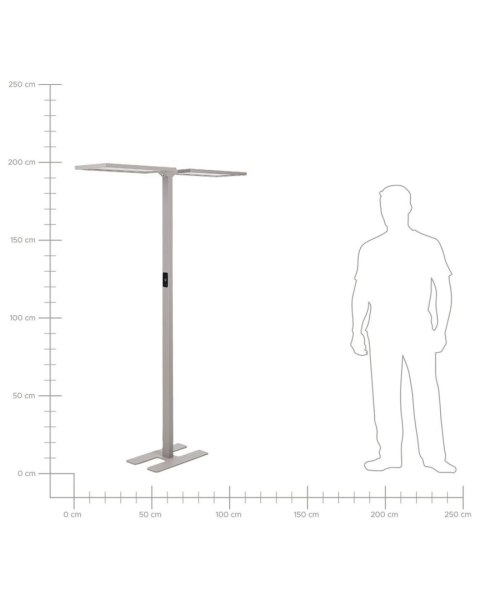 Lampa podłogowa LED metalowa srebrna SCULPTOR