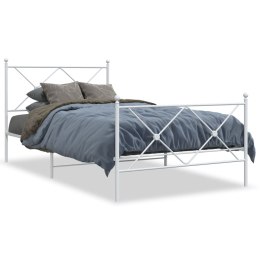 Metalowa rama łóżka z wezgłowiem i zanóżkiem, biała, 100x190 cm Lumarko!