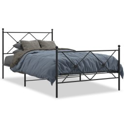 Metalowa rama łóżka z wezgłowiem i zanóżkiem, czarna, 100x190cm Lumarko!