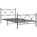 Metalowa rama łóżka z wezgłowiem i zanóżkiem, czarna, 107x203cm Lumarko!