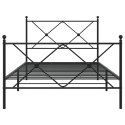 Metalowa rama łóżka z wezgłowiem i zanóżkiem, czarna, 107x203cm Lumarko!