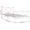 Metalowa rama łóżka z wezgłowiem i zanóżkiem, czarna, 107x203cm Lumarko!
