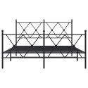 Metalowa rama łóżka z wezgłowiem i zanóżkiem, czarna, 140x200cm Lumarko!