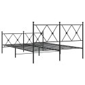 Metalowa rama łóżka z wezgłowiem i zanóżkiem, czarna, 140x200cm Lumarko!