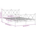 Metalowa rama łóżka z wezgłowiem i zanóżkiem, czarna, 140x200cm Lumarko!