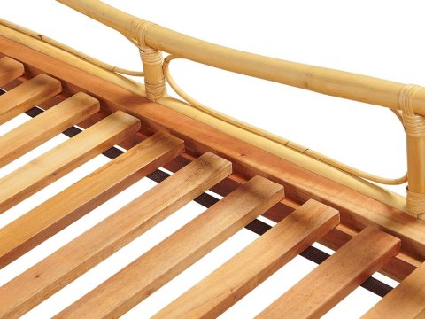 Łóżko rattanowe 140 x 200 cm jasne drewno DOMEYROT