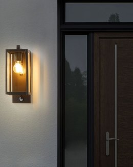 Lampa ścienna zewnętrzna z czujnikiem ruchu czarna MEGGET Lumarko!
