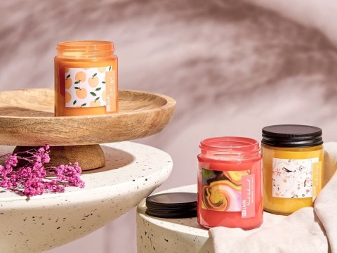 3 świece zapachowe sojowe czerwona porzeczka/ miechunka/ jabłko FRUITY BLOOM