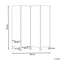 4-panelowy składany parawan pokojowy drewniany 170 x 163 cm ciemnobrązowy AVENES Lumarko!