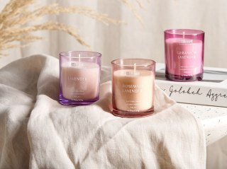 3 świece zapachowe sojowe lawenda/ rozmaryn z lawendą/ geranium z lawendą SHEER JOY