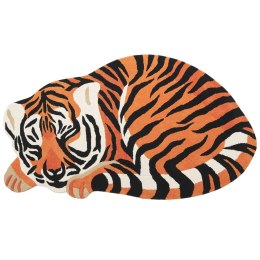 Dywan dziecięcy wełniany tygrys 100 x 155 cm pomarańczowy RAJAH Lumarko!