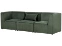 Sofa modułowa 3-osobowa sztruksowa ciemnozielona LEMVIG Lumarko!