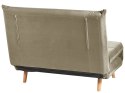 Sofa rozkładana welurowa jednoosobowa zielona oliwkowa SETTEN Lumarko!