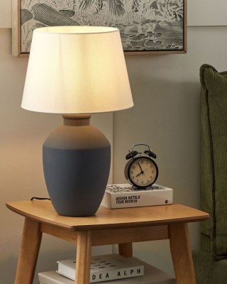 Lampa stołowa ceramiczna szara ARCOS