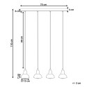 Lampa wisząca 4-punktowa metalowa mosiężna CASTALY Lumarko!