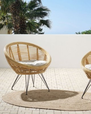 Rattan Zestaw 2 Naturalny MARATEA