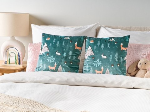 Zestaw 2 poduszek Welur Miętowy FOOTHILL