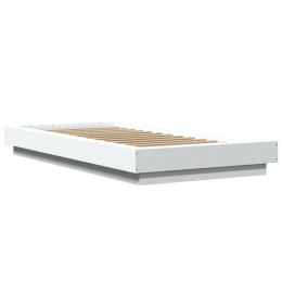 Rama łóżka z LED, biała, 90x190 cm, materiał drewnopochodny Lumarko!