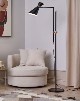 Lampa podłogowa metalowa czarna MELAWI