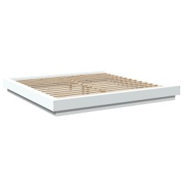 Rama łóżka z LED, biała, 180x200 cm, materiał drewnopochodny Lumarko!