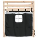 Łóżko piętrowe z zasłonkami, biało-czarne, 80x200 cm, sosnowe Lumarko!