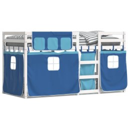 Łóżko piętrowe z zasłonkami, niebieskie, 75x190 cm, sosnowe Lumarko!